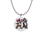 I love cats 1  Button Necklace