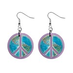 Peace 1  Button Earrings