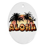 Aloha Sunset Ornament (Oval)