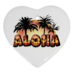 Aloha Sunset Ornament (Heart)