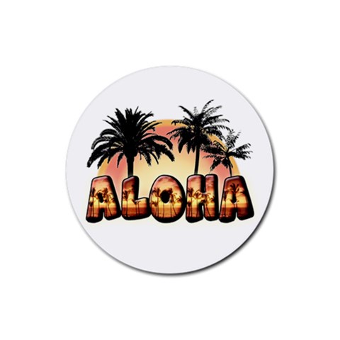 Aloha Sunset Rubber Coaster (Round) from ArtsNow.com Front