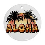Aloha Sunset Round Ornament (Two Sides)