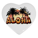 Aloha Sunset Heart Ornament (Two Sides)