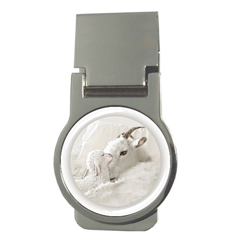 Goat Mother and Baby Money Clip (Round) from ArtsNow.com Front