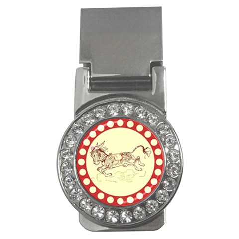 Leaping donkey Money Clip (CZ) from ArtsNow.com Front