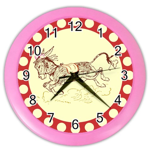 Leaping donkey Color Wall Clock from ArtsNow.com Front