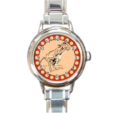 Naughty donkey Round Italian Charm Watch from ArtsNow.com Front