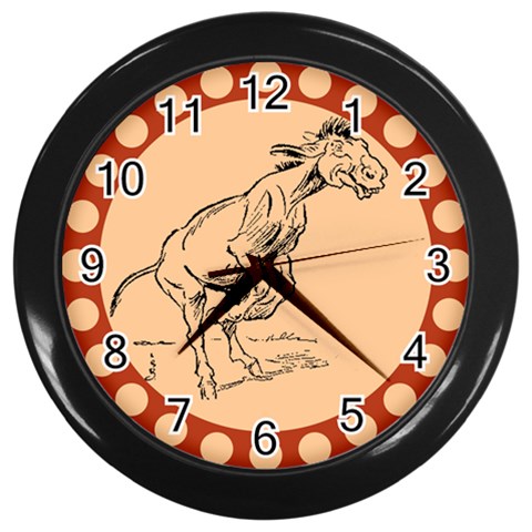 Naughty donkey Wall Clock (Black) from ArtsNow.com Front