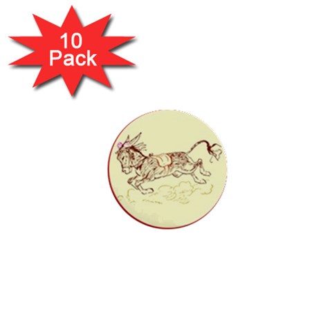 Leaping donkey 1  Mini Button (10 pack)  from ArtsNow.com Front