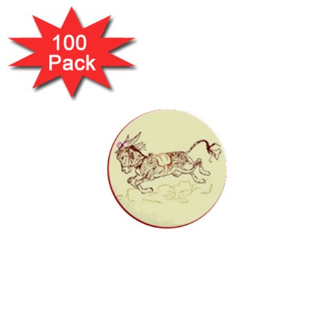 Leaping donkey 1  Mini Button (100 pack)  from ArtsNow.com Front