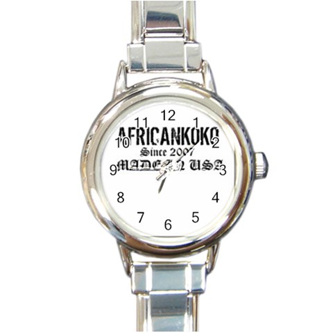africankoko Round Italian Charm Watch from ArtsNow.com Front