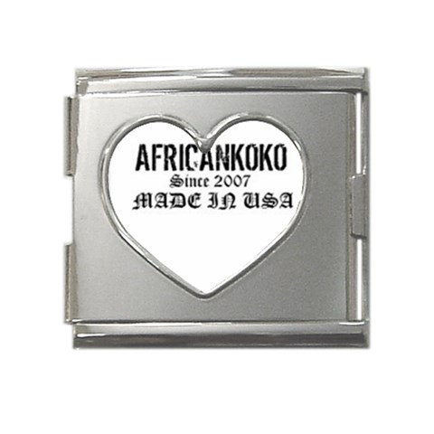 africankoko Mega Link Heart Italian Charm (18mm) from ArtsNow.com Front