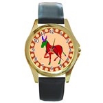 Donkey 8 Round Gold Metal Watch