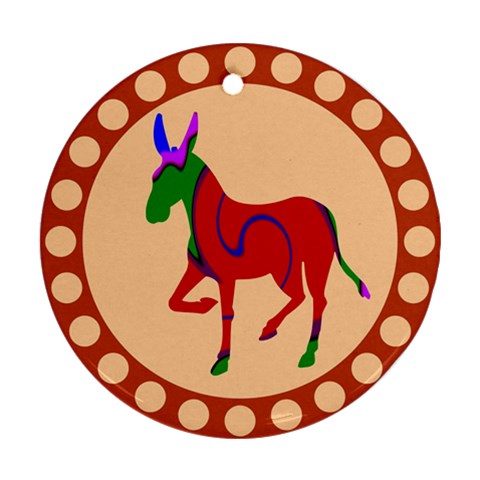 Donkey 8 Ornament (Round) from ArtsNow.com Front