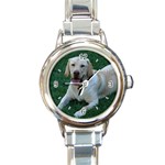 Labrador Retriever Dog Round Italian Charm Watch