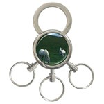 Two White Horses 0002 3-Ring Key Chain