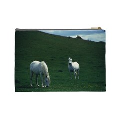 Two White Horses 0002 Cosmetic Bag (Large) from ArtsNow.com Back