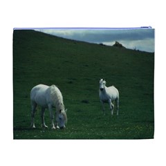 Two White Horses 0002 Cosmetic Bag (XL) from ArtsNow.com Back