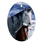 Winter Horses 0004 Ornament (Oval)