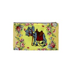 Smiling donkey Cosmetic Bag (Small) from ArtsNow.com Back