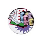 Poker D5 Rubber Round Coaster (4 pack)