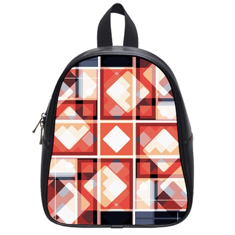 Abstract squares School Bag (Small) from ArtsNow.com Front