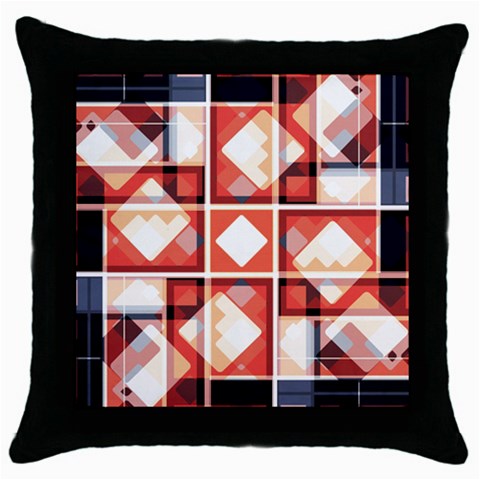 Abstract squares Throw Pillow Case (Black) from ArtsNow.com Front