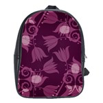 Purple Tulips Squares School Bag  (Large)