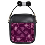 Purple Tulips Squares Girls Sling Bag