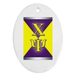 Chi Psi Insignia 1 Oval Ornament (Two Sides)