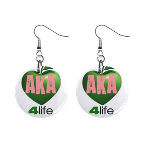 AKA 4 life3 1  Button Earrings from ArtsNow.com Front