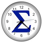 sigma Greek Wall Clock (Silver)