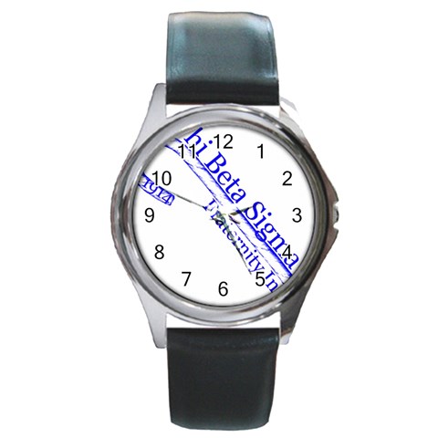 sigma 4_canes_peppermint_single Round Metal Watch from ArtsNow.com Front