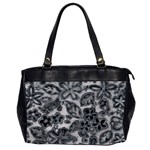Gray Paisley Custom Oversize Office Handbag (Two Sides)