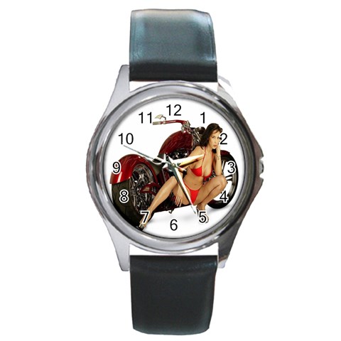 Red Hot Cruiser Round Metal Watch from ArtsNow.com Front