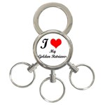 I Love My Golden Retriever 3-Ring Key Chain