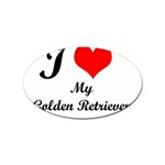 I Love My Golden Retriever Sticker Oval (100 pack)
