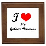 I Love Golden Retriever Framed Tile