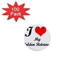 I Love Golden Retriever 1  Mini Button (100 pack)