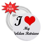 I Love Golden Retriever 2.25  Button (10 pack)