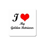 I Love Golden Retriever Magnet (Square)