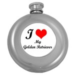 I Love Golden Retriever Hip Flask (5 oz)
