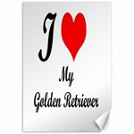 I Love Golden Retriever Canvas 12  x 18 