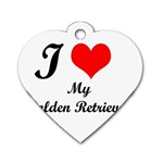 I Love Golden Retriever Dog Tag Heart (One Side)