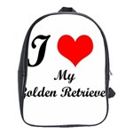 I Love Golden Retriever School Bag (Large)