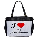 I Love Golden Retriever Oversize Office Handbag (One Side)