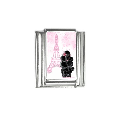 Black Poodle Eiffel Tower in Pink Italian Charm (9mm) from ArtsNow.com Front