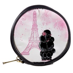 Black Poodle Eiffel Tower in Pink Mini Makeup Bag from ArtsNow.com Back