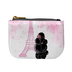 Black Poodle Eiffel Tower in Pink Mini Coin Purse