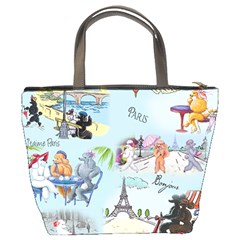Poodles in Paris Bucket Bag from ArtsNow.com Back